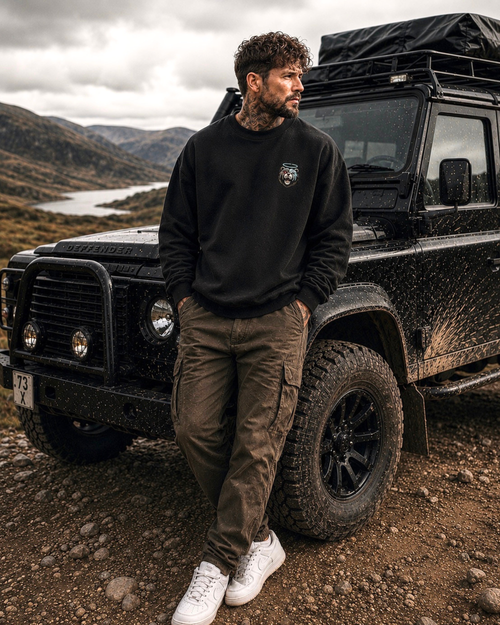 Shadow Bear Black Oversized Sweatshirt