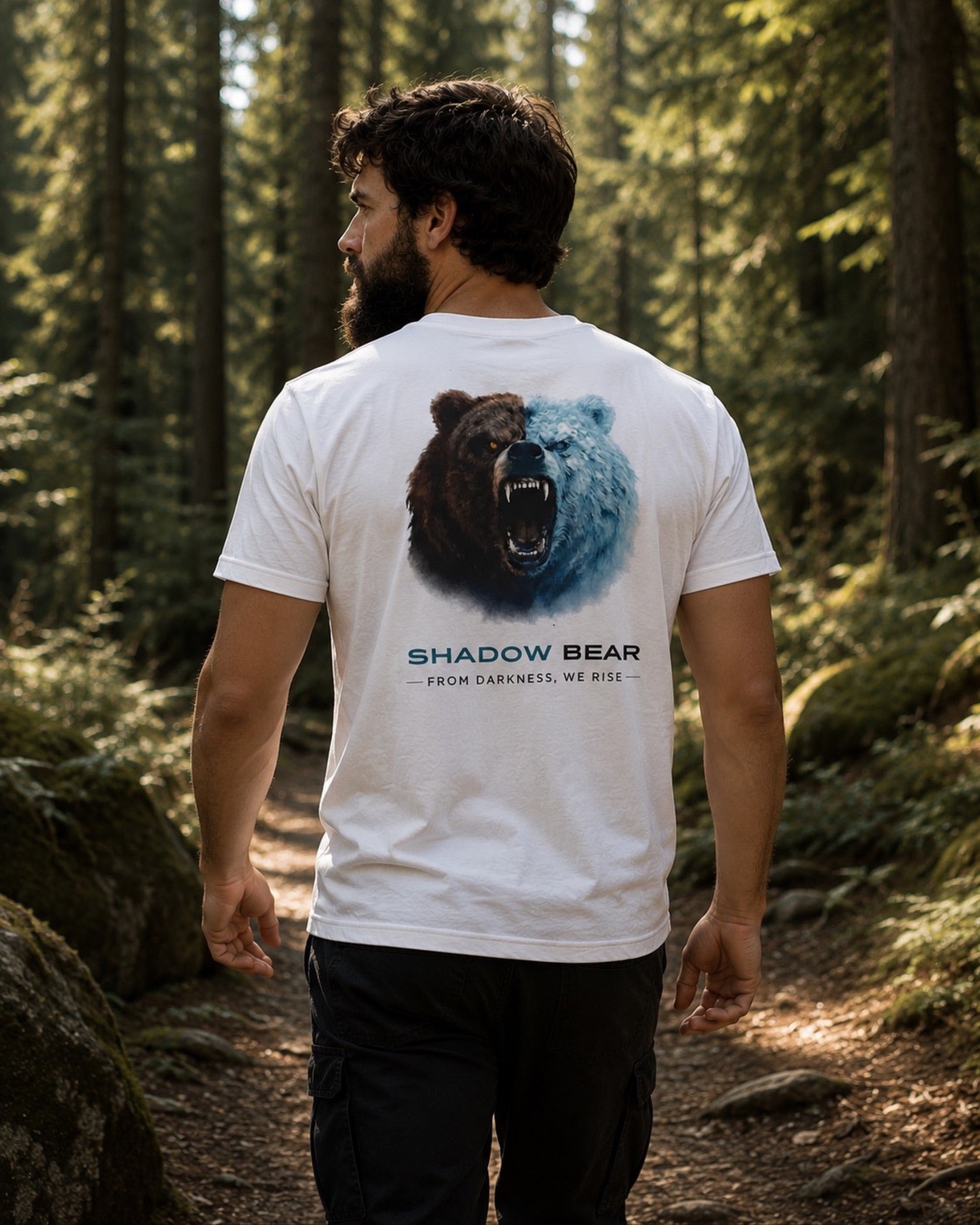 Shadow Bear - Large Bear White Tee