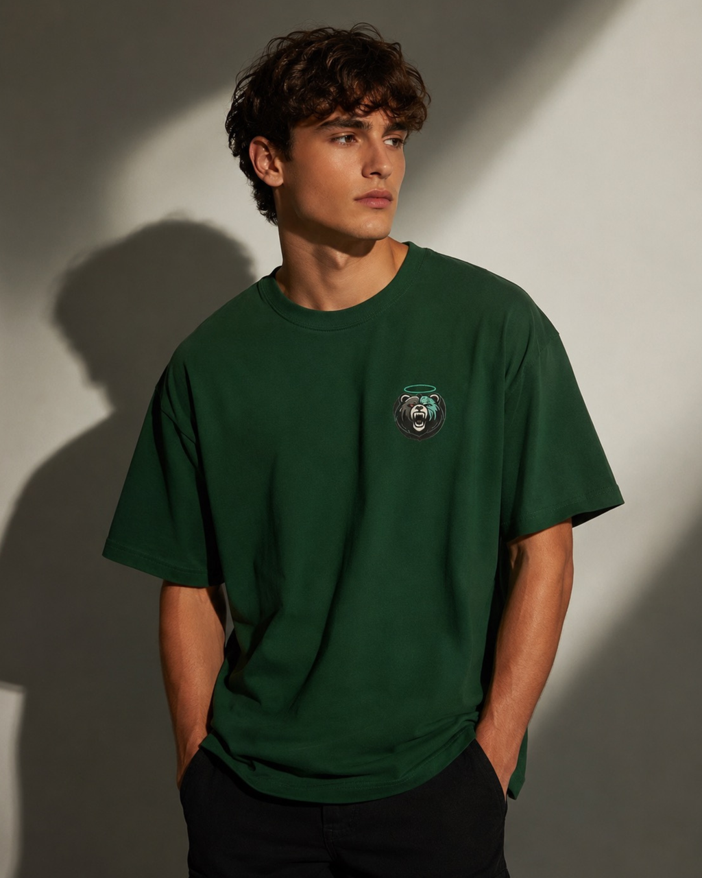 Shadow Bear Green Logo Tee