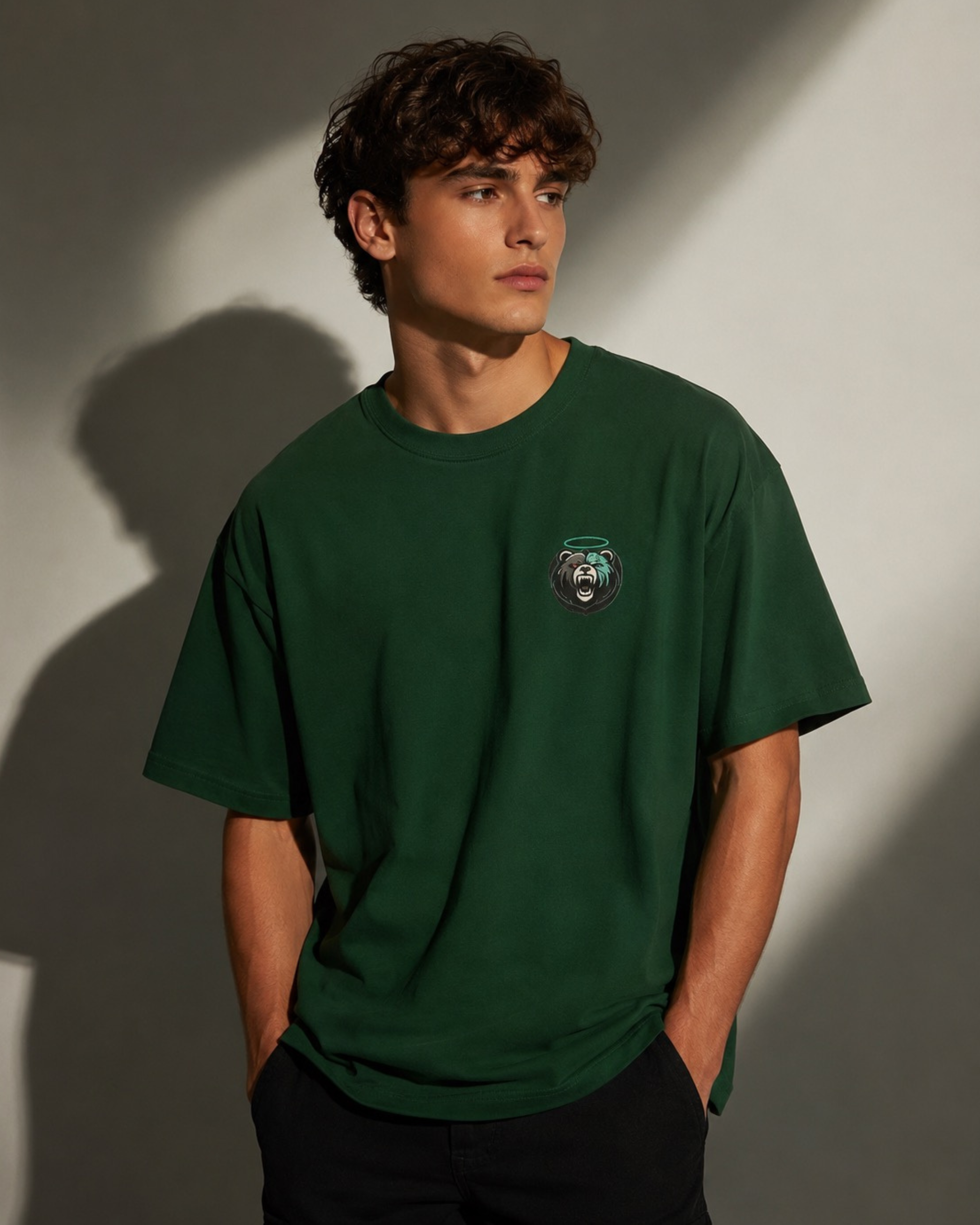 Shadow Bear Green Logo Tee
