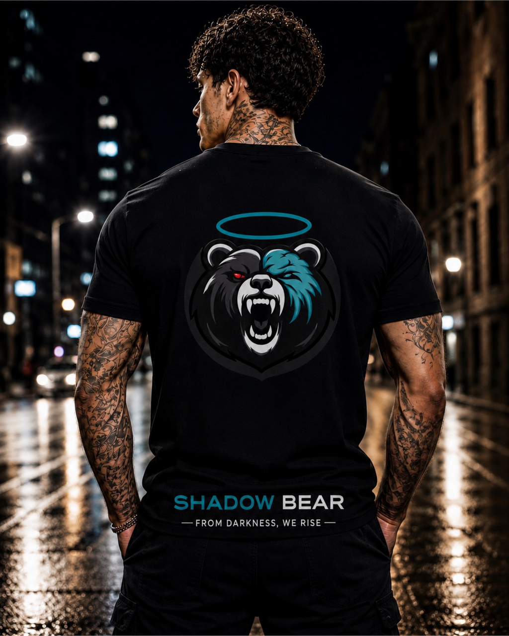 Shadow Bear Black Logo Tee