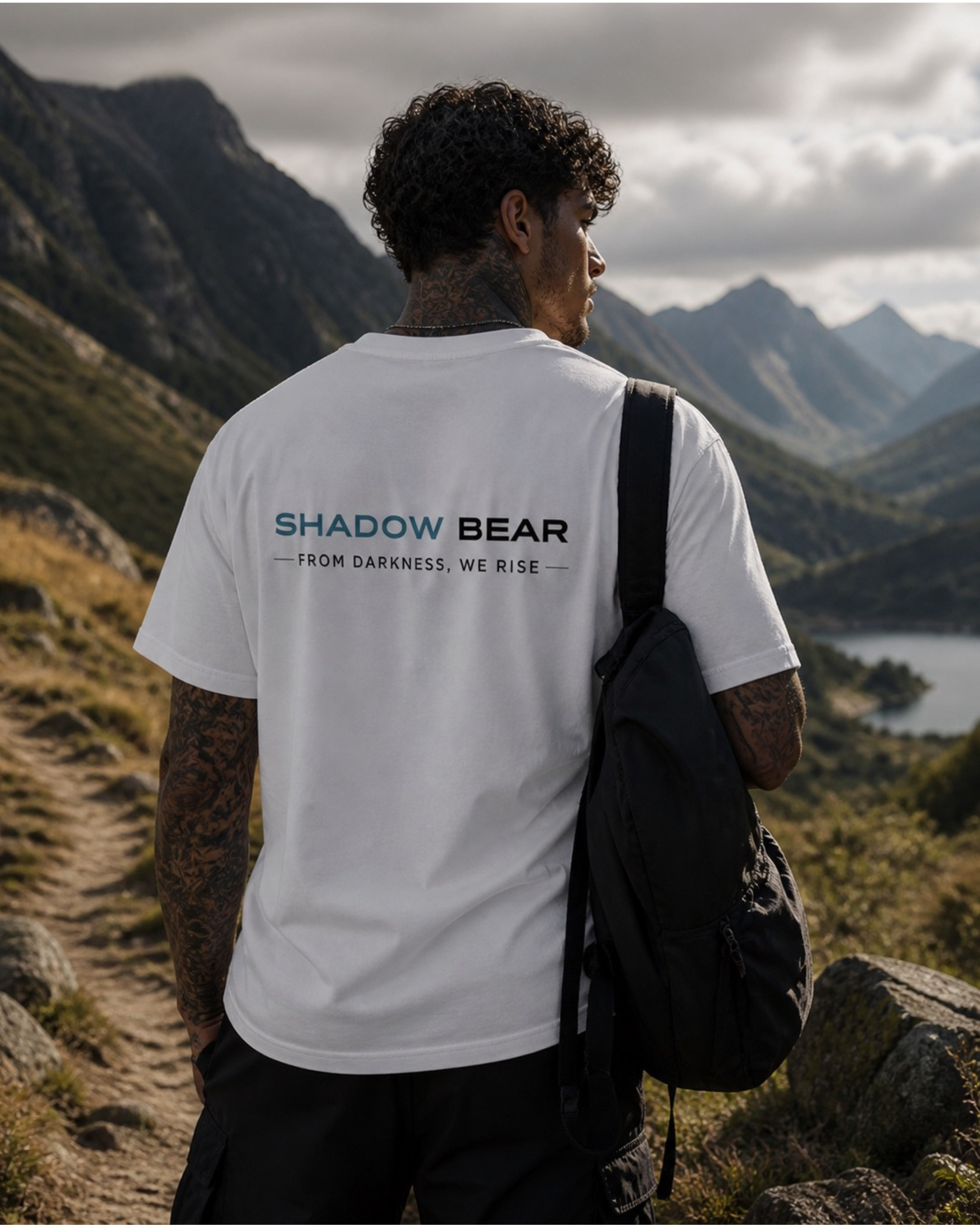 Shadow Bear Tee White