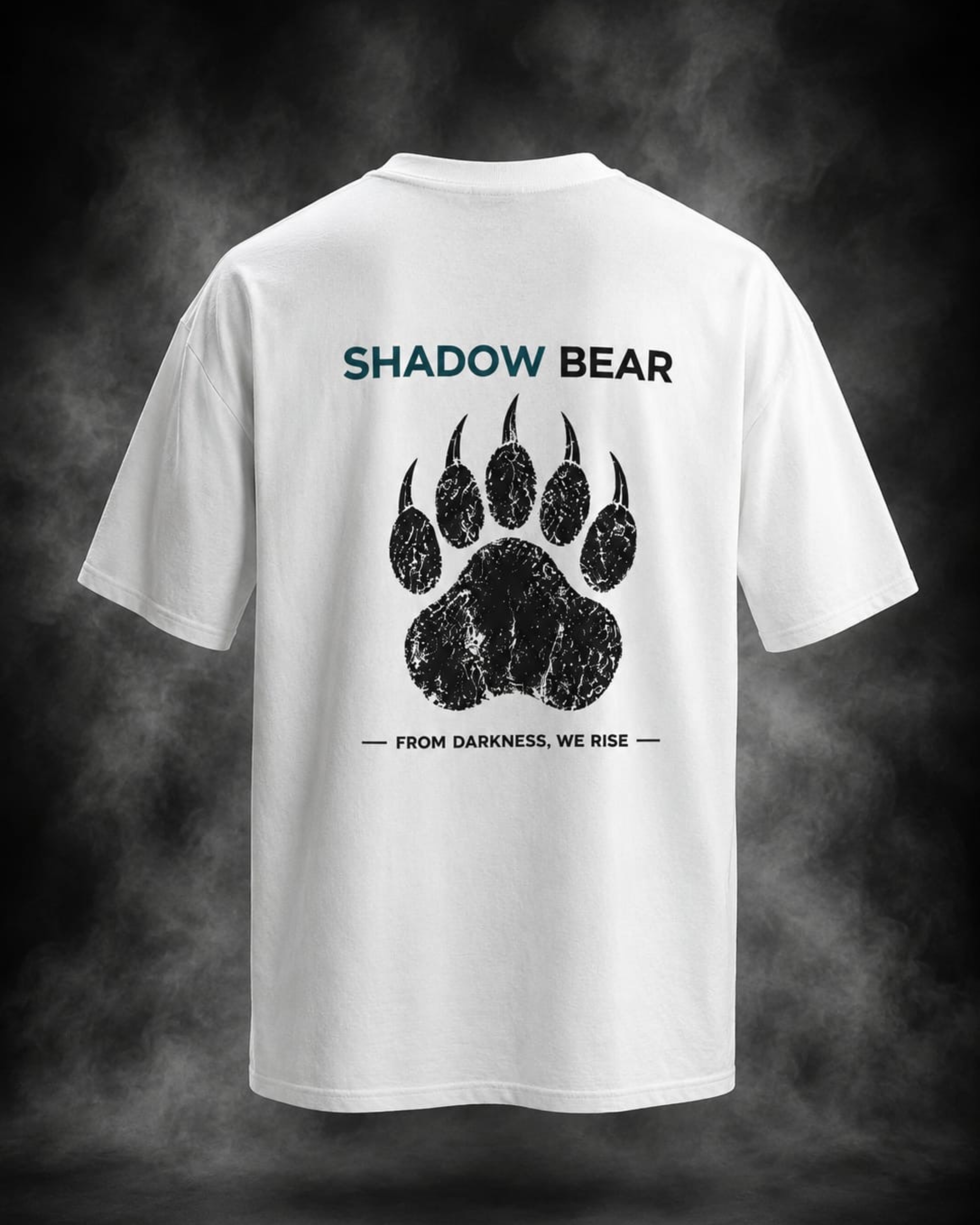 Shadow Bear Paw Print Tee White