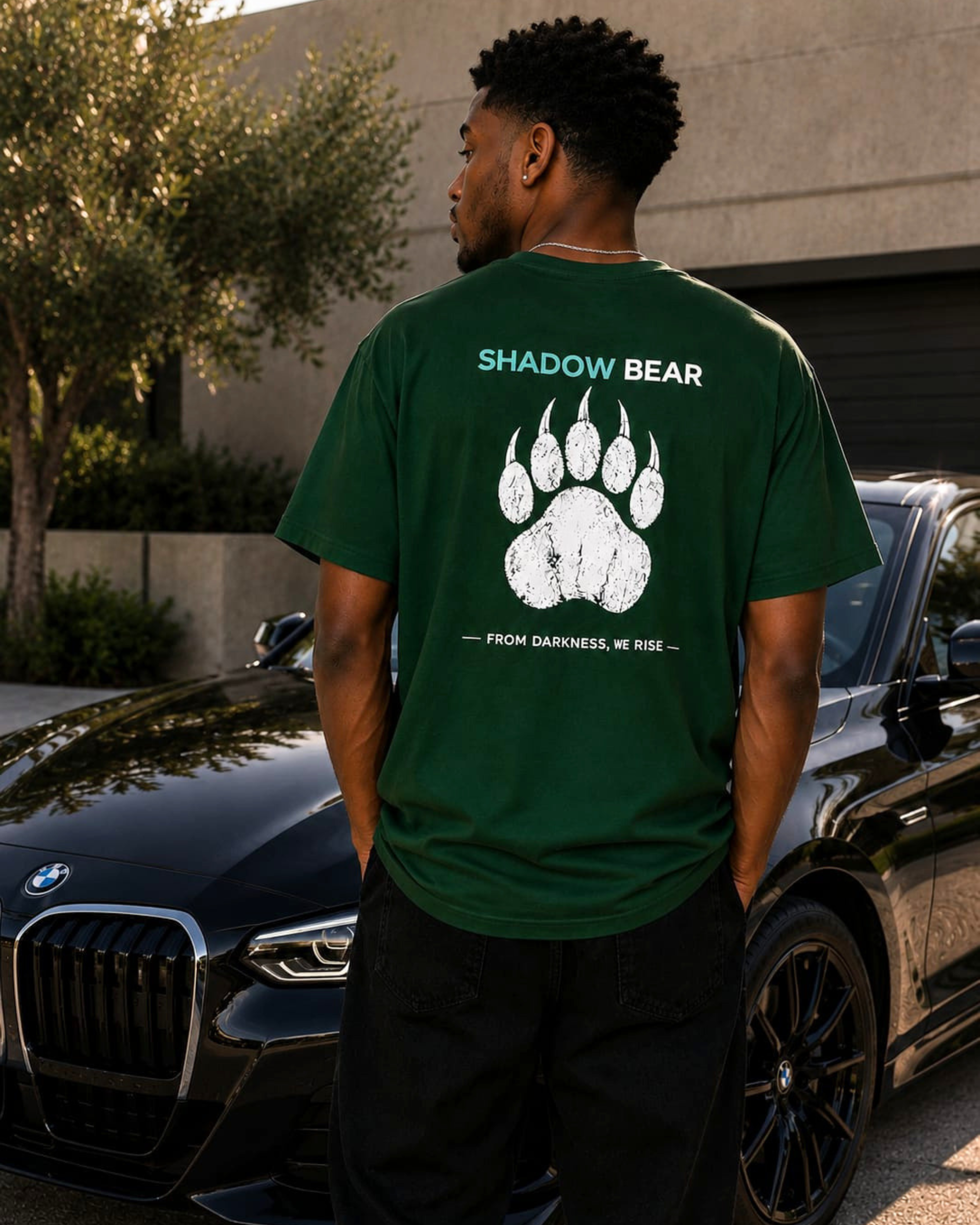 Shadow Bear Green Paw Graphic T-Shirt