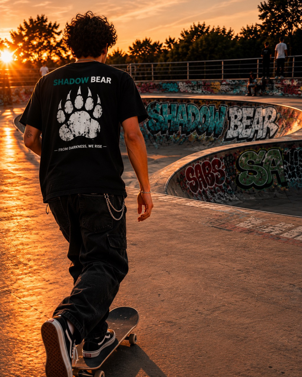 Shadow Bear Paw Print Black