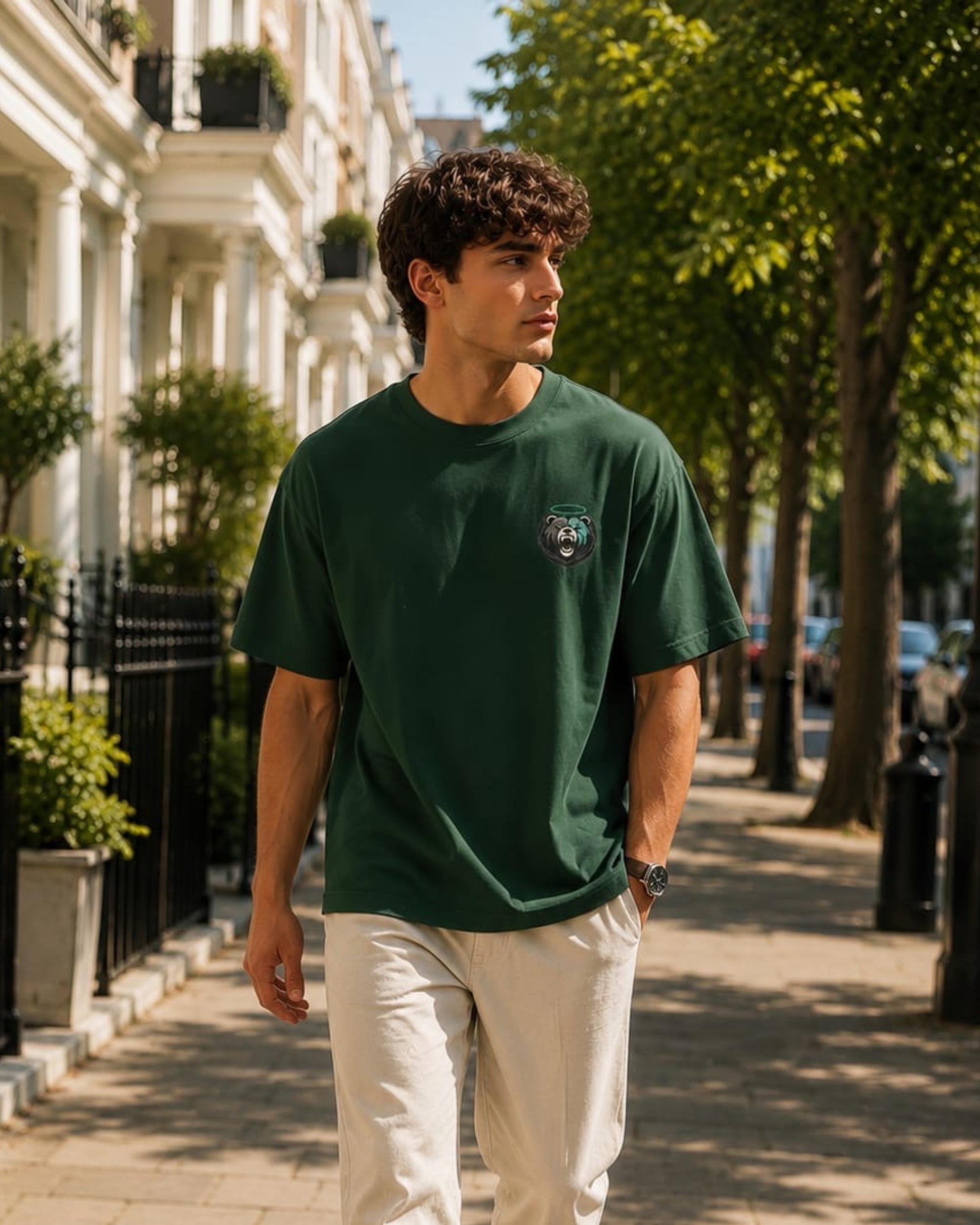 Shadow Bear Green Tee