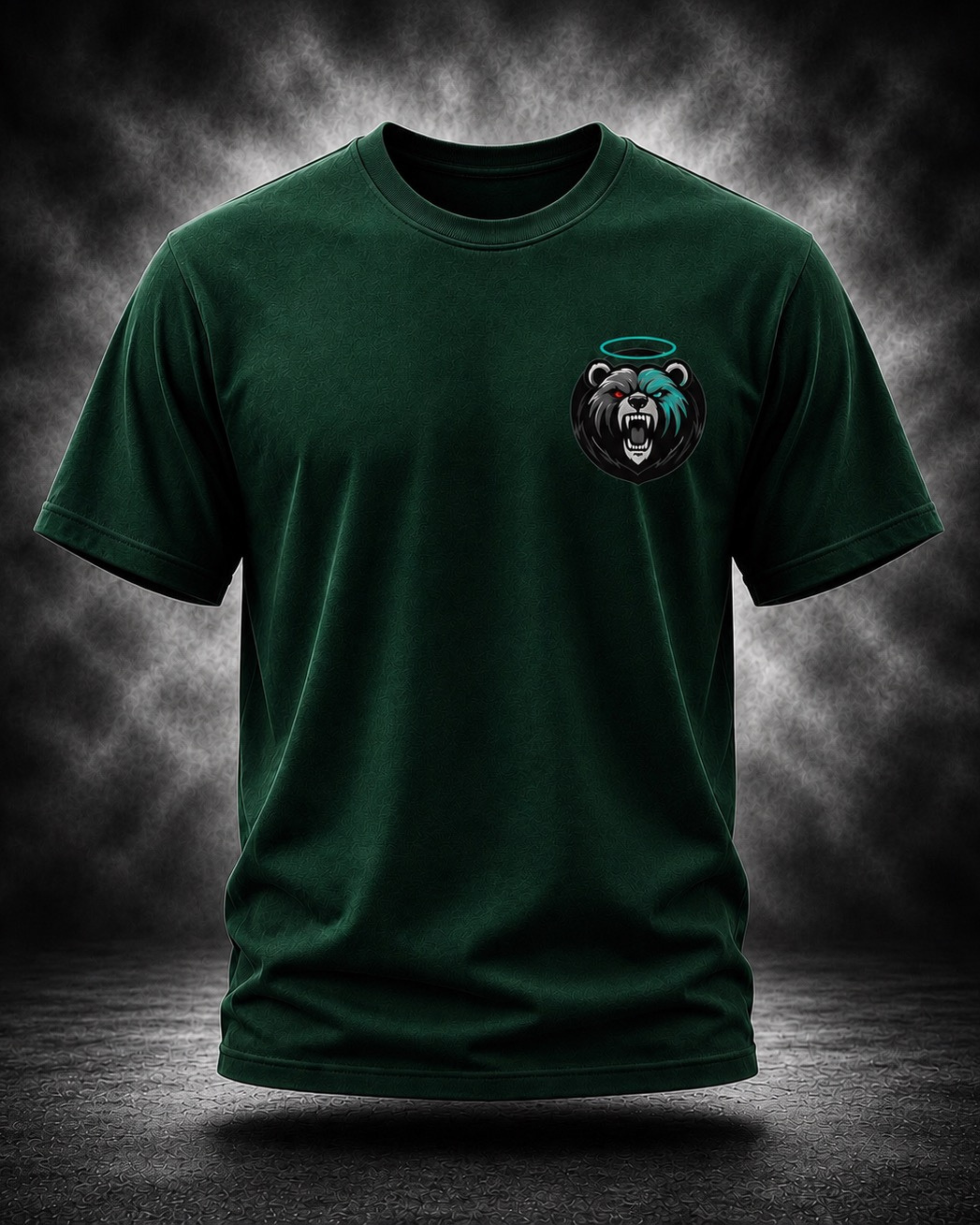 Shadow Bear Green Paw Graphic T-Shirt