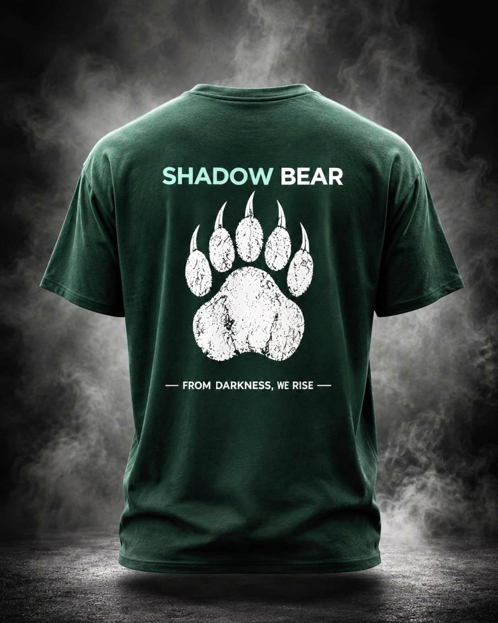 Shadow Bear Green Paw Graphic T-Shirt