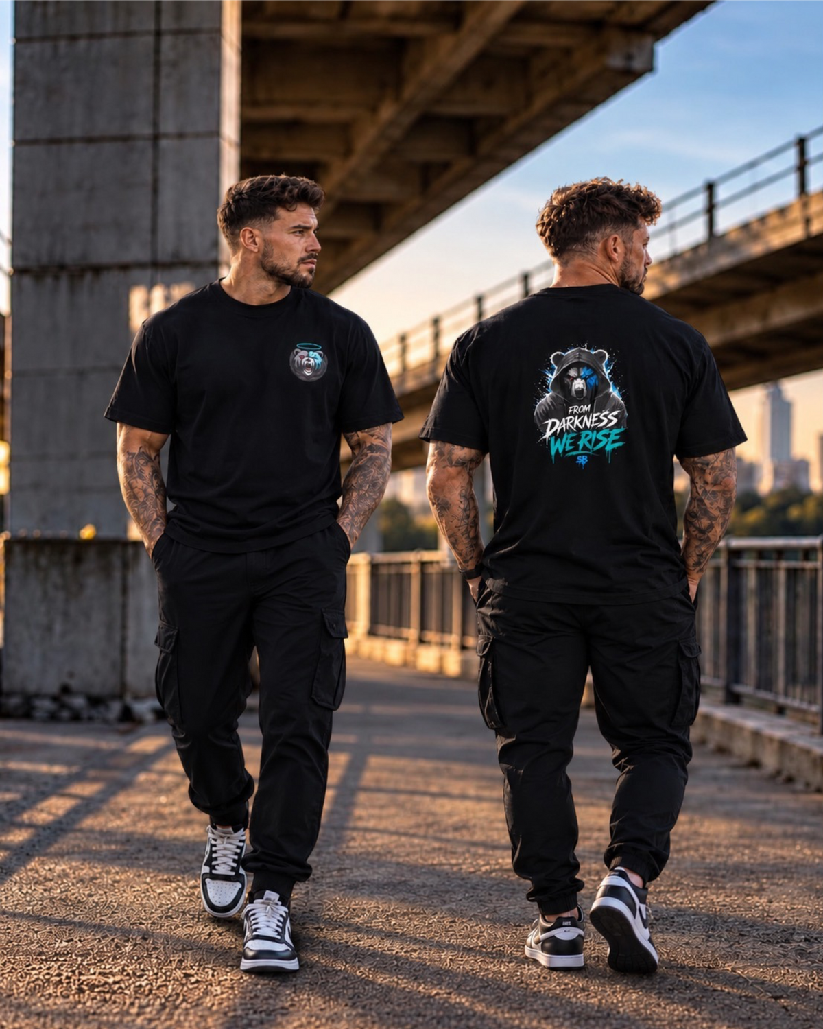 From Darkness We Rise – Black Hooded Bear T-Shirt