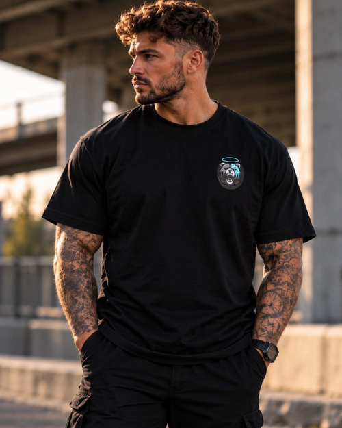 From Darkness We Rise – Black Hooded Bear T-Shirt
