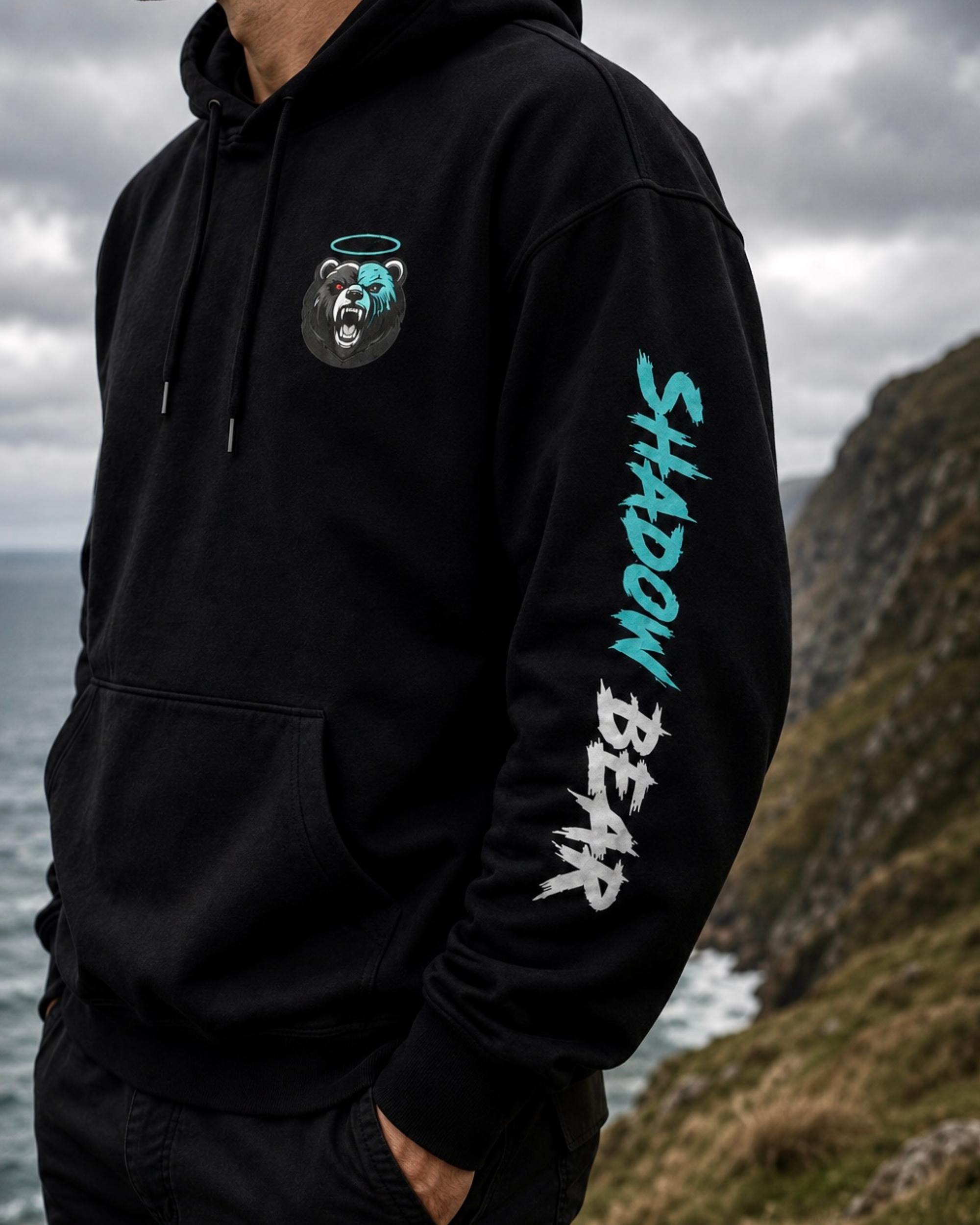 Shadow Bear Signature Hoodie - Black
