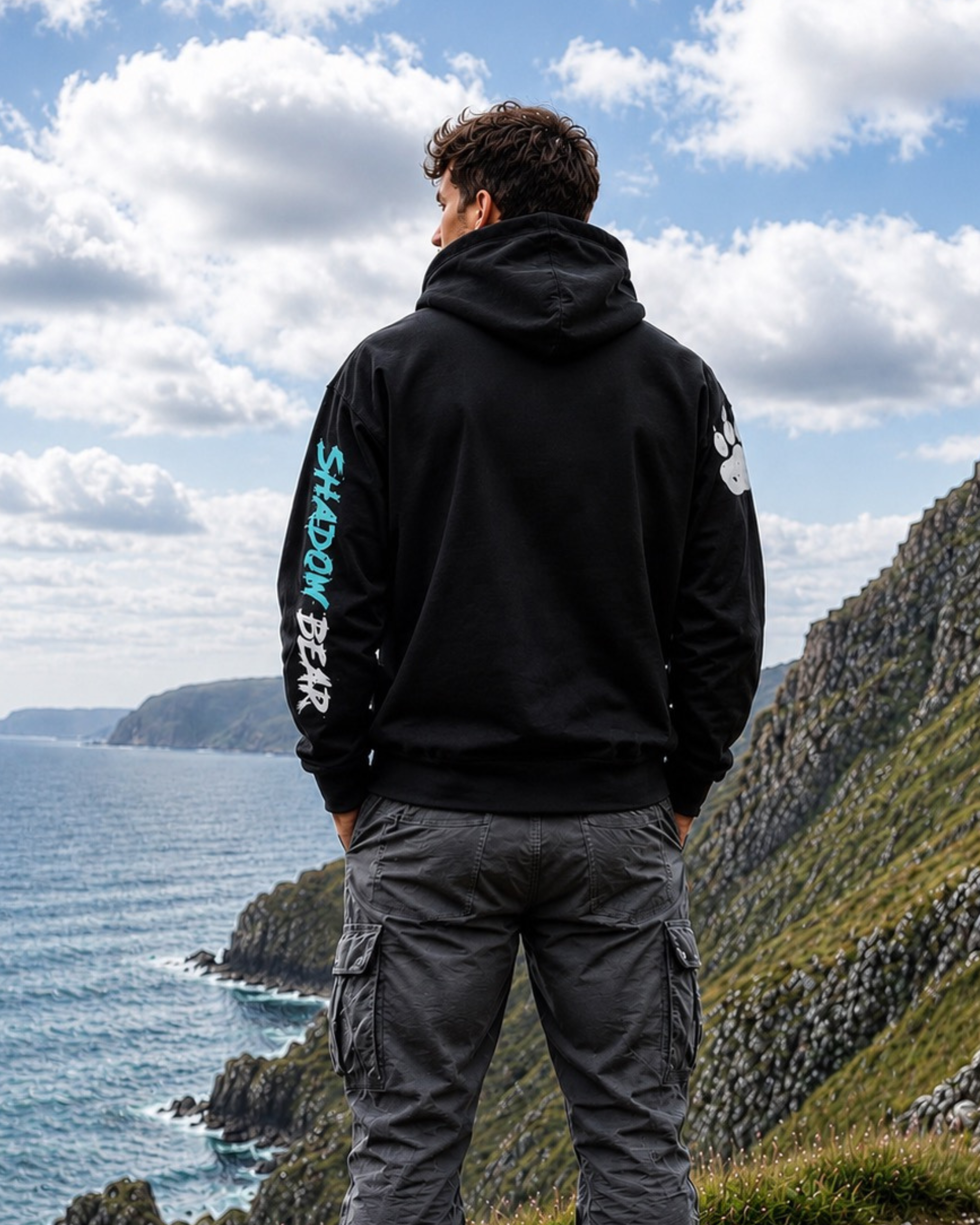 Shadow Bear Signature Hoodie - Black