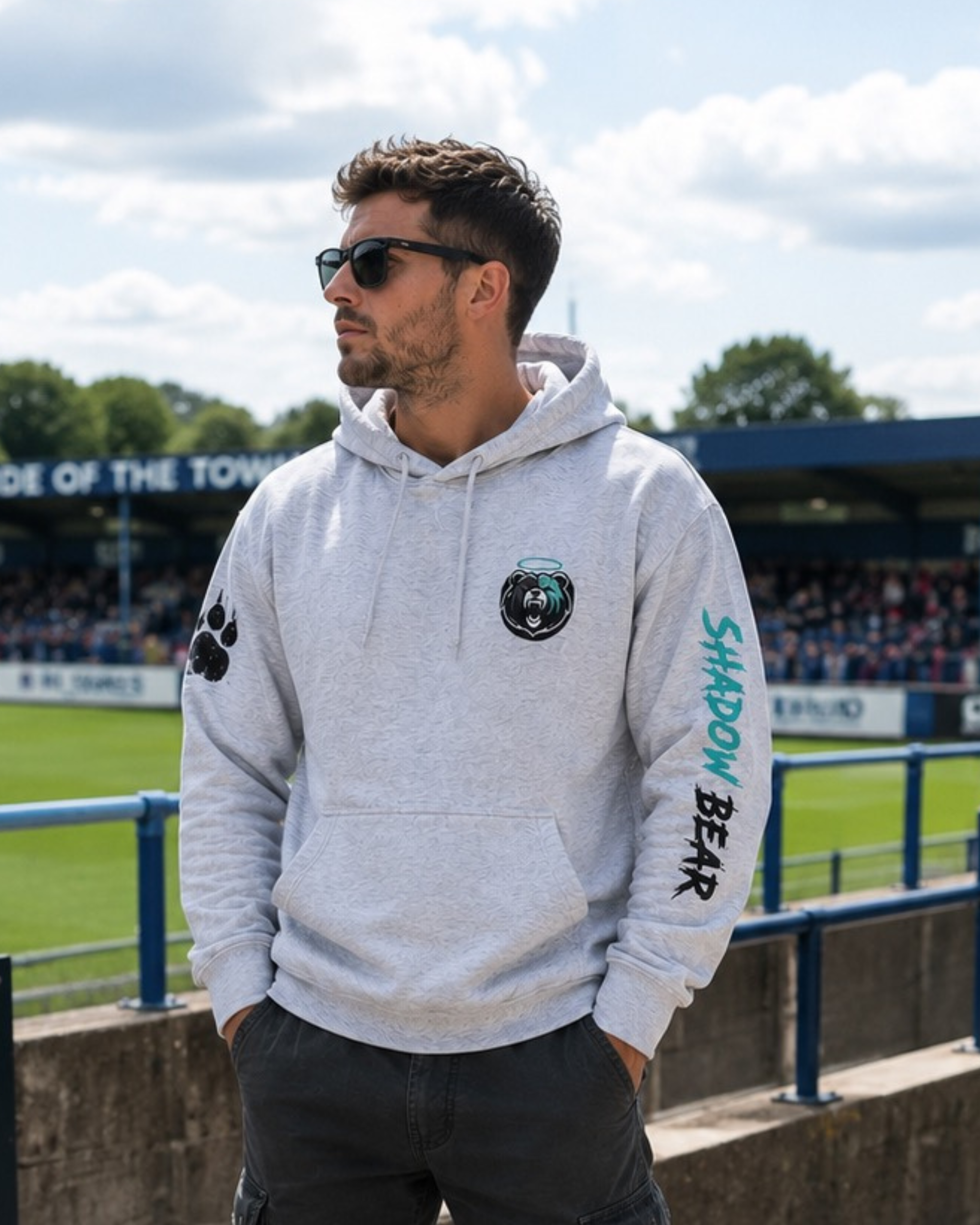 Shadow Bear Signature Hoodie - Grey