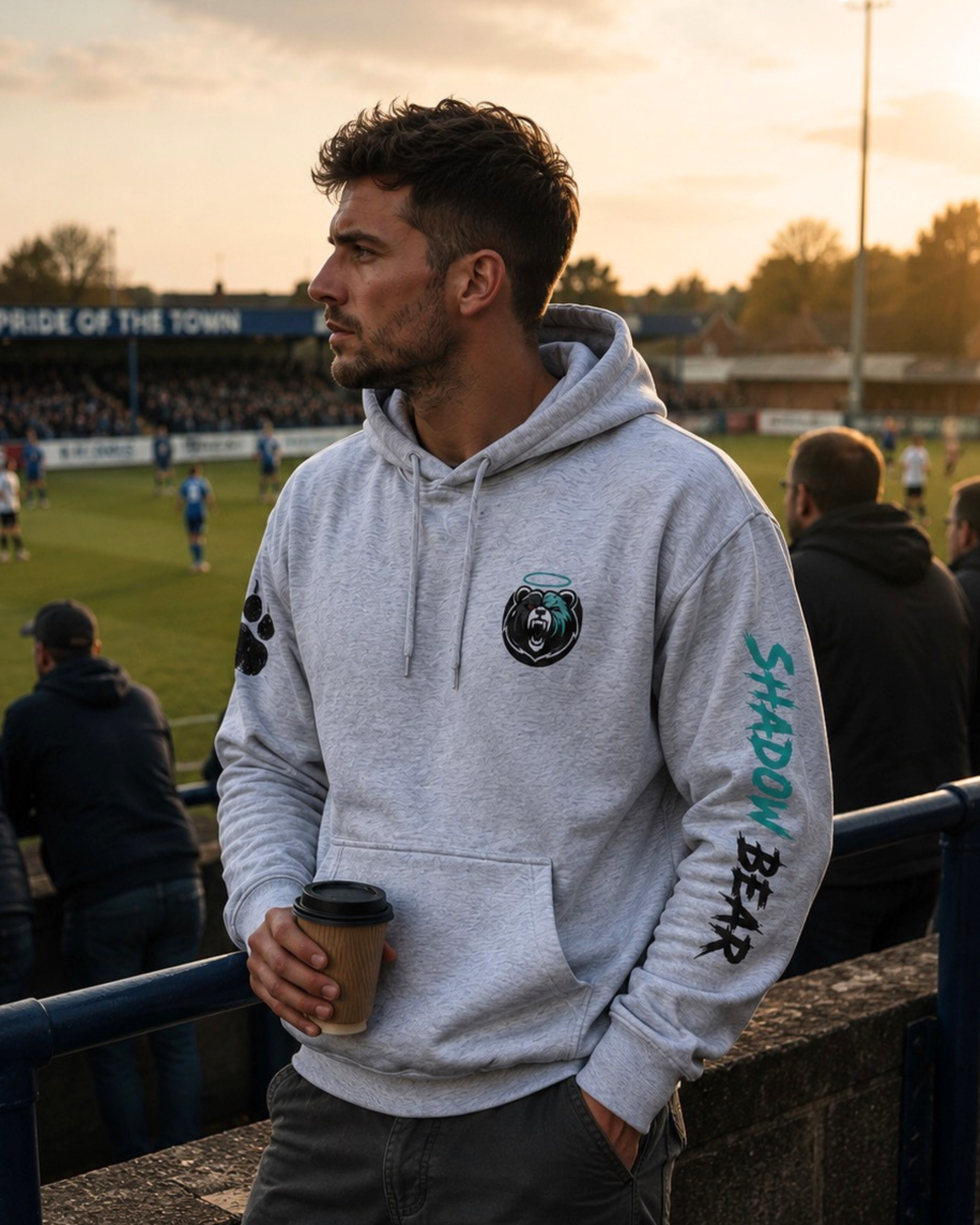 Shadow Bear Signature Hoodie - Grey