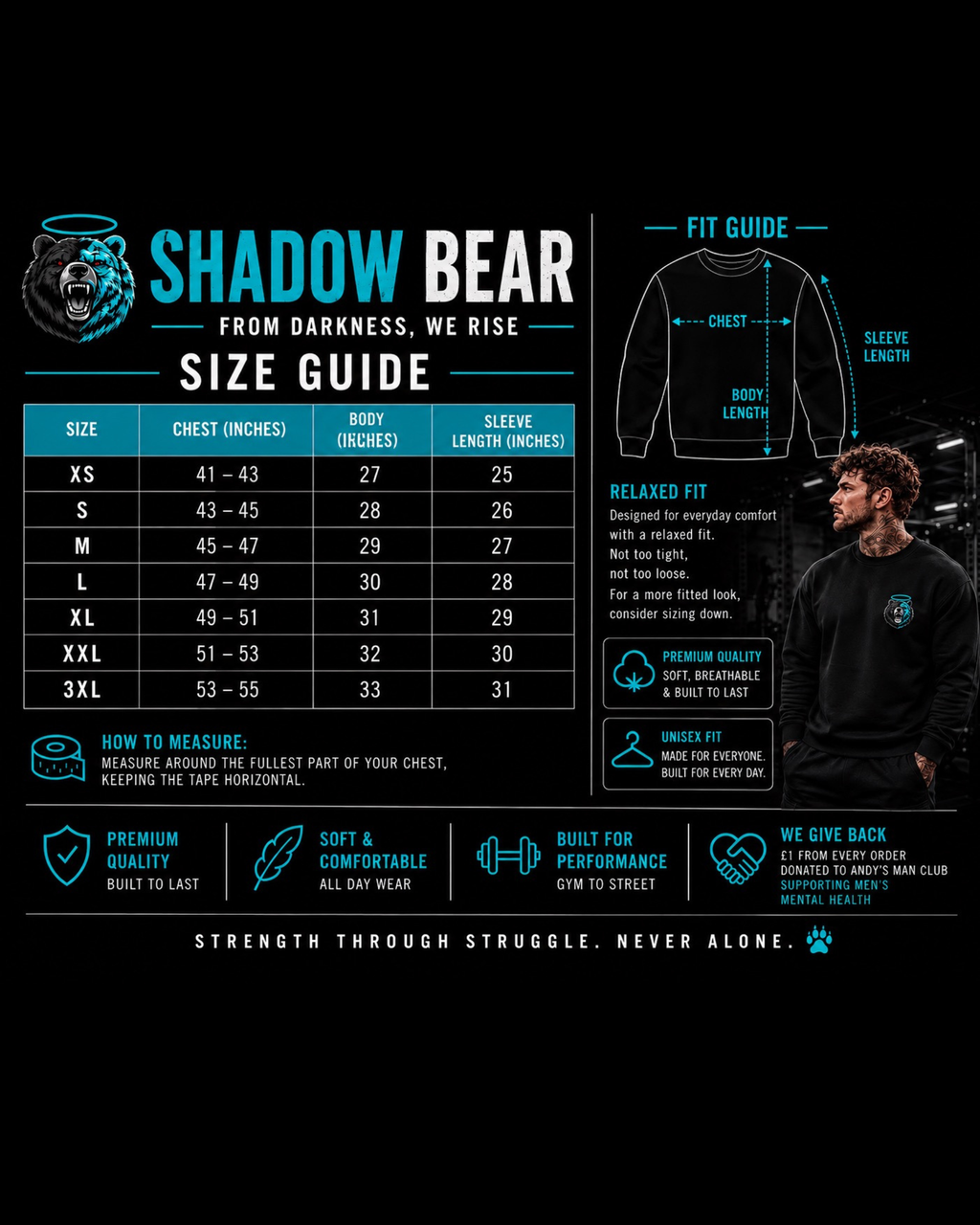 Shadow Bear Grey Oversized Sweatshirt