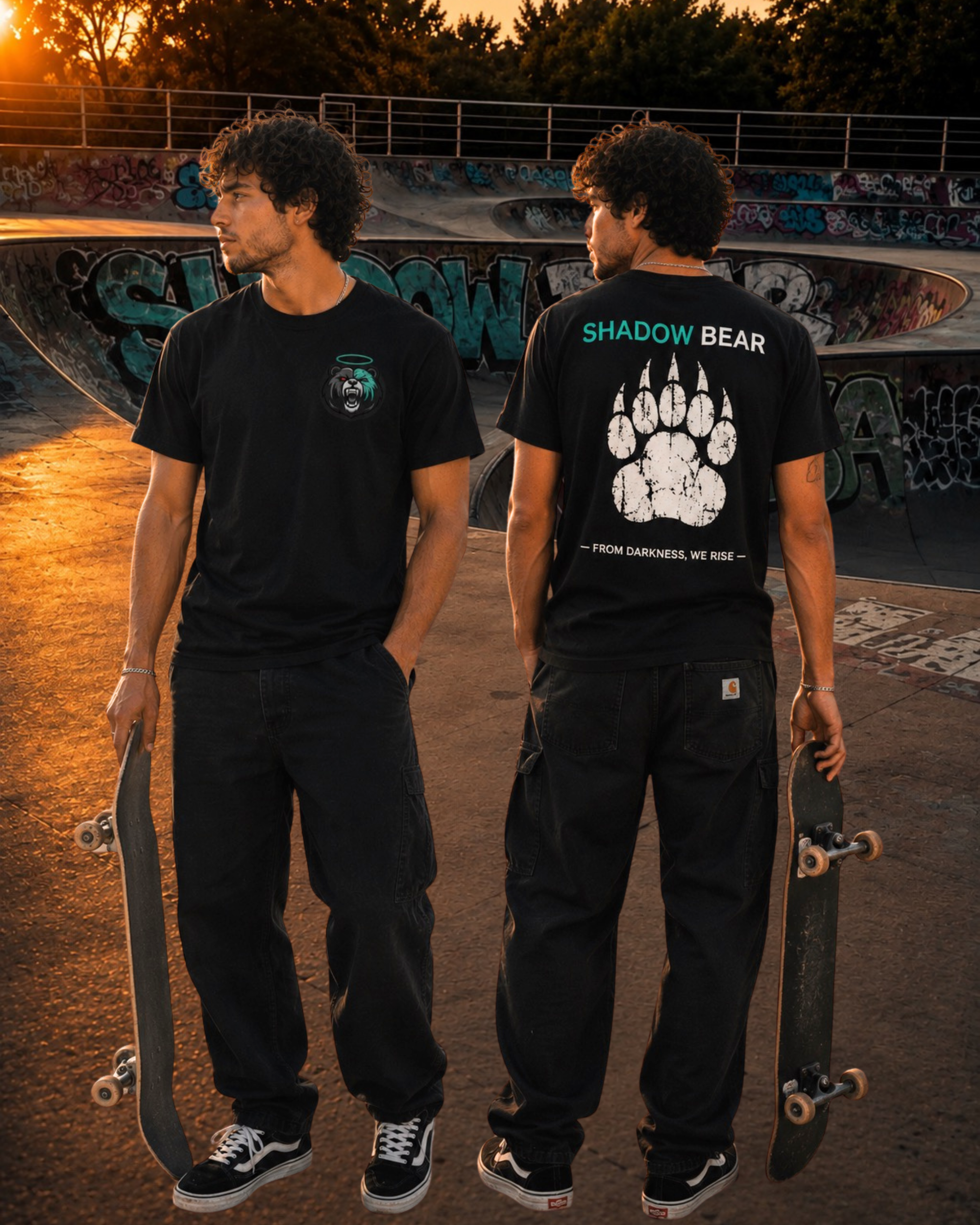 Shadow Bear Paw Print Black